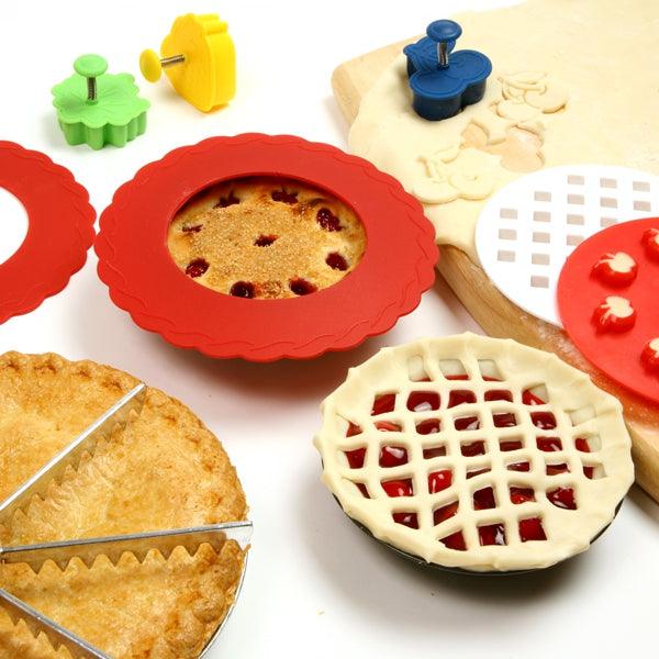 3280MINI SILICONE PIE PAN SHIELDS, SET OF 4 - RED - A Secret Admirer