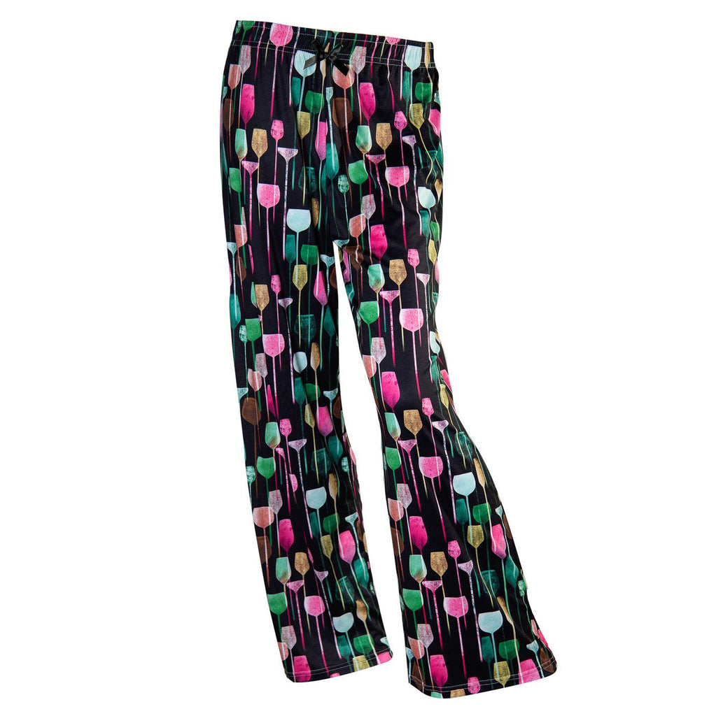 Amanda Blue Xlarge Wine Glasses Pajama Pants - A Secret Admirer