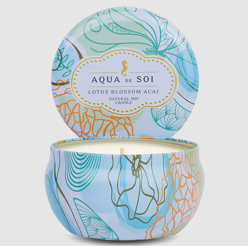 Aqua de SOi Lotus Blossom Acai Tin Candle 9oz - A Secret Admirer
