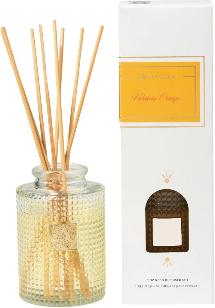 Aromatique Valencia Orange Reed Diffuser Gift Set Textured Glass Bottle - A Secret Admirer