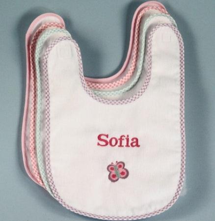 Baby Bib - Butterfly & Baby'S Name - A Secret Admirer