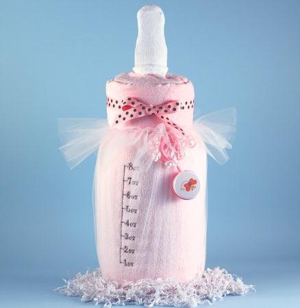 Baby Bottle Blankie Baby Girl Gift - A Secret Admirer