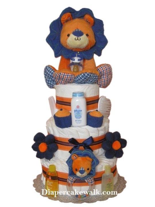 Baby Boy Safari - King Lion Diaper Cake - A Secret Admirer