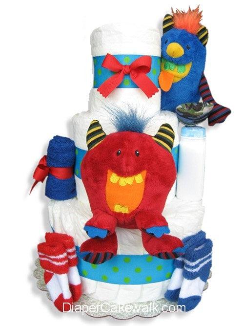 Baby Monsters Diaper Cake 3 Tier - A Secret Admirer