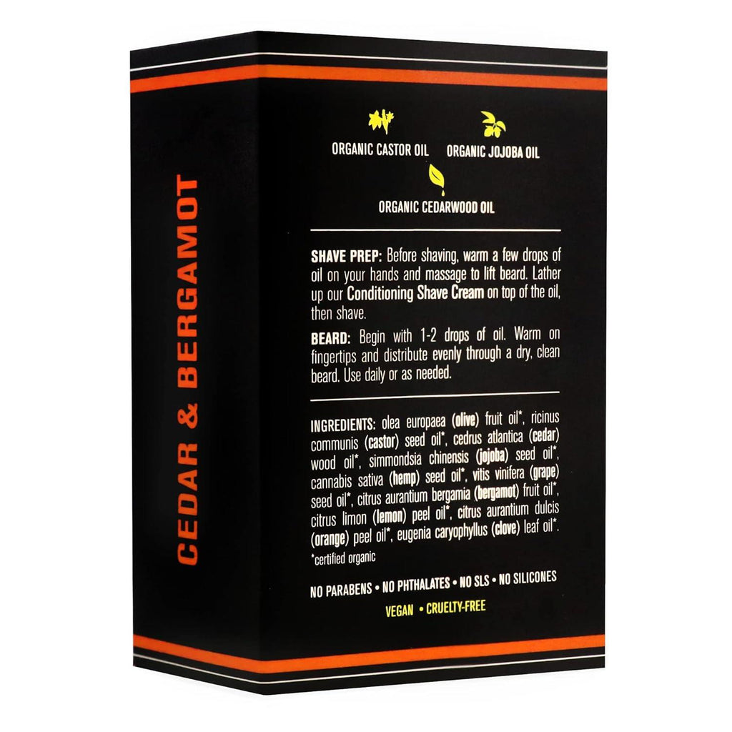 Barrel and Oak - Organic Pre - Shave & Beard Oil, 2 - In - 1 Essential Oil Barrier for Men, Nourishing & Taming Facial Hair, Vegan (Cedar & Bergamot, 1 oz) - A Secret Admirer