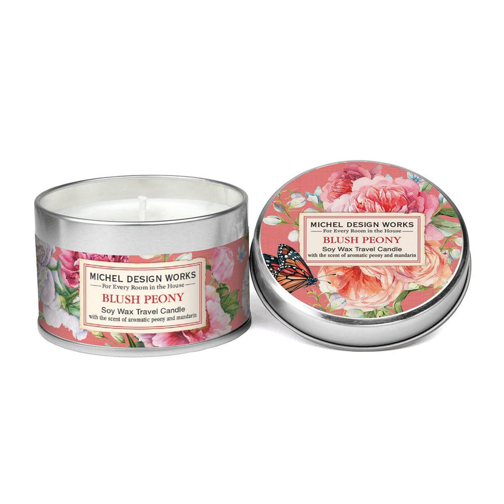 Blush Peony Soy Wax Travel Candle - A Secret Admirer