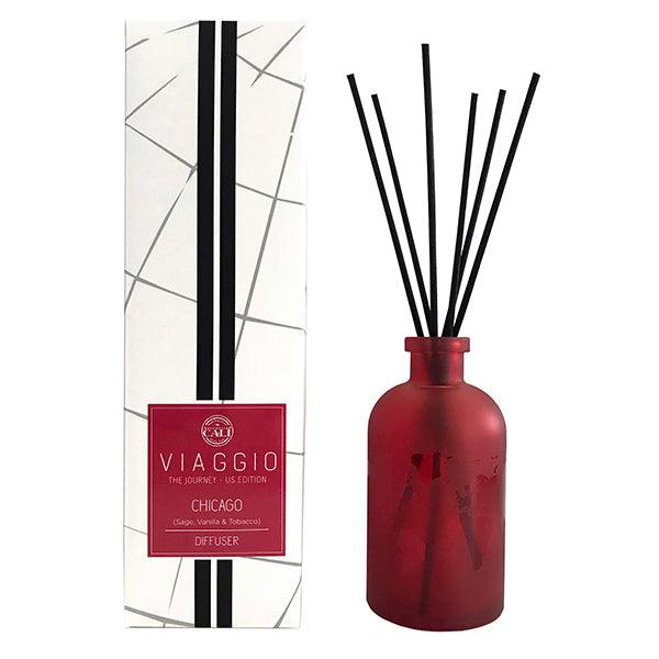 Cali Viaggio Chicago Sage, Vanilla, Tobacco Reed Diffuser 8.5oz - A Secret Admirer