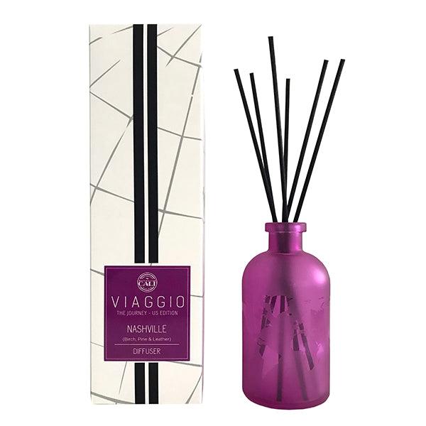 Cali Viaggio Nashville Birch, Pine and Leather Reed Diffuser 8.5oz - A Secret Admirer