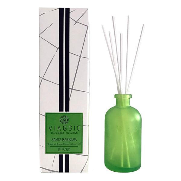 Cali Viaggio Santa Barbara Grapefruit, Orange Blossom, Cucumber Reed Diffuser 8.5oz - A Secret Admirer