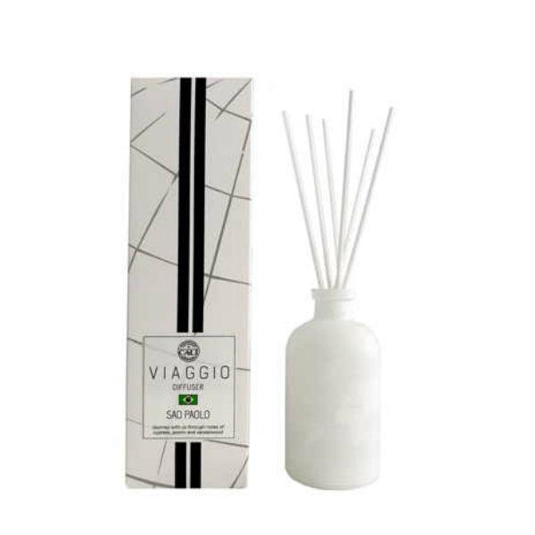 Cali Viaggio Sao Paulo Cypress, Jasmin, Sandalwood Reed Diffuser 8.5oz - A Secret Admirer