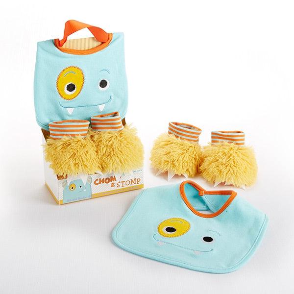 Chomp & Stomp Monster Bib and Booties Gift Set (Boy) - A Secret Admirer