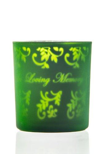 Copa Judaica Candle Holder Green - In Loving Memory - A Secret Admirer