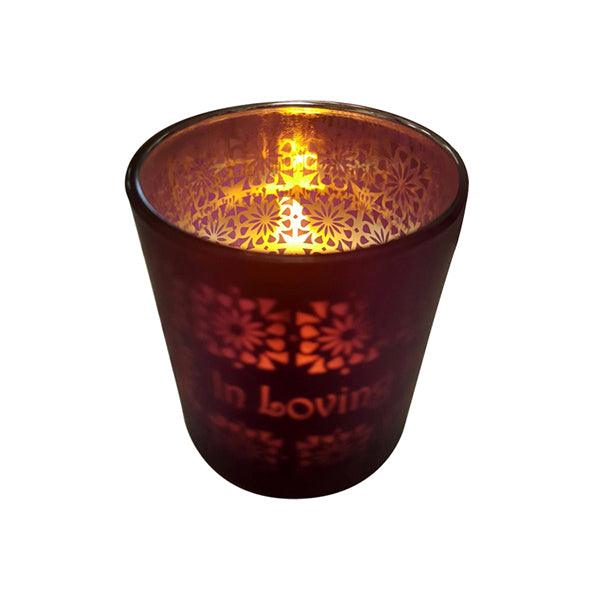 Copa Judaica Ivory LED Memorial Candle Holder - In Loving Memory - A Secret Admirer
