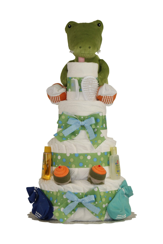 Croc in Socks Boys Diaper Cake - A Secret Admirer