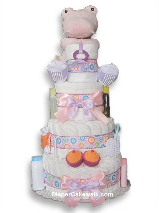 Croc in Socks Safari Baby Girl Diaper Cake - A Secret Admirer