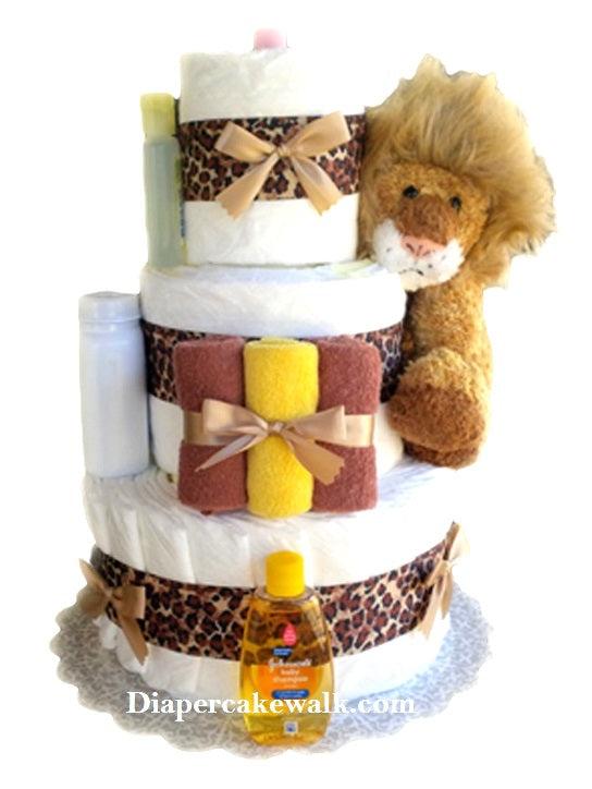 Cuddly Lion Mini Diaper Cake - A Secret Admirer