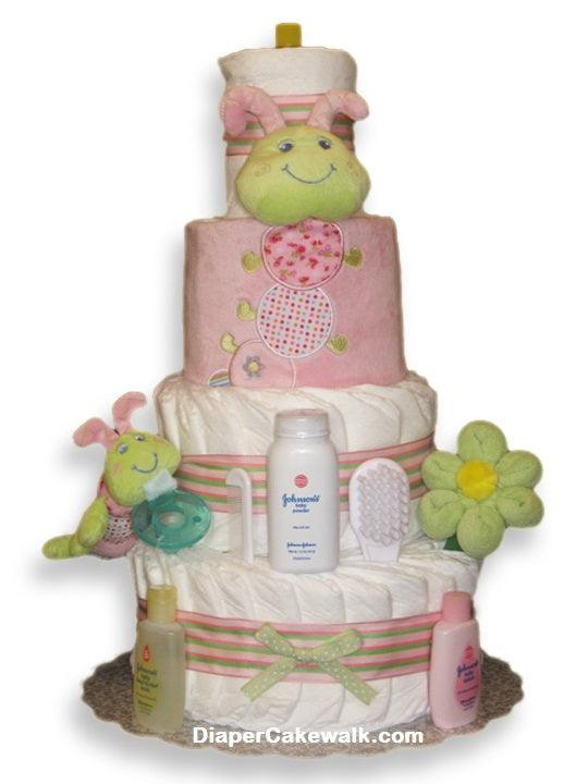 Cutsie Caterpillar Baby Girl Diaper Cake - A Secret Admirer