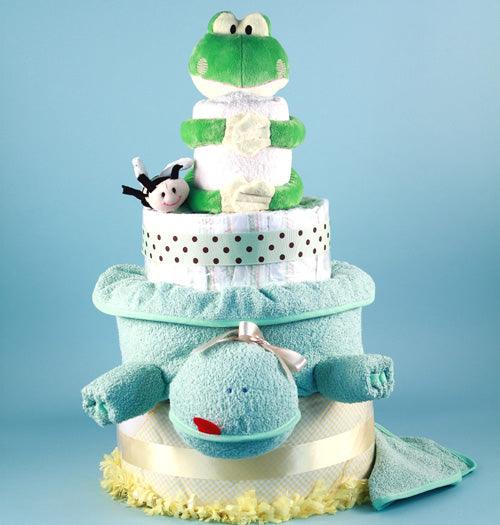 Deluxe Friendly Frog Diaper Cake Baby Gift - A Secret Admirer