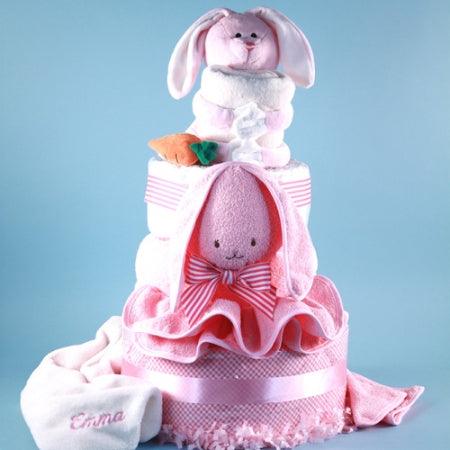 DELUXE RICKI RABBIT PERSONALIZED DIAPER CAKE - A Secret Admirer