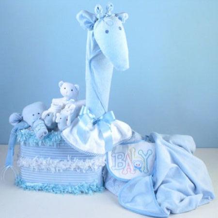 Gentle Giraffe Diaper Cake Baby Boy Gift - A Secret Admirer