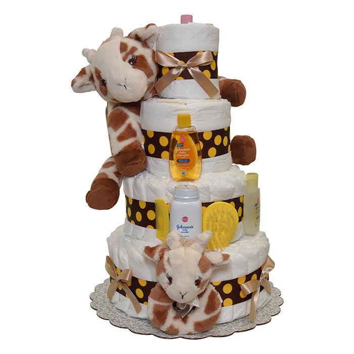 Giraffe Diaper Cake 4 Tiers - A Secret Admirer