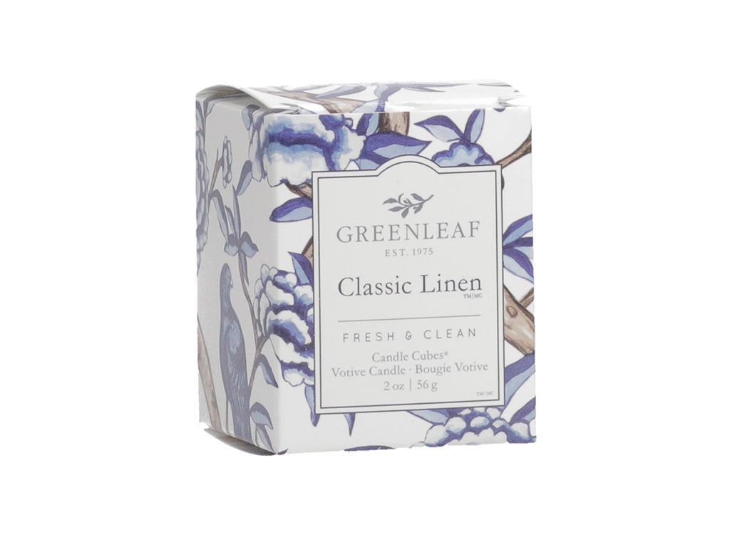 Greenleaf Classic Linen Candle Cube Votive - A Secret Admirer