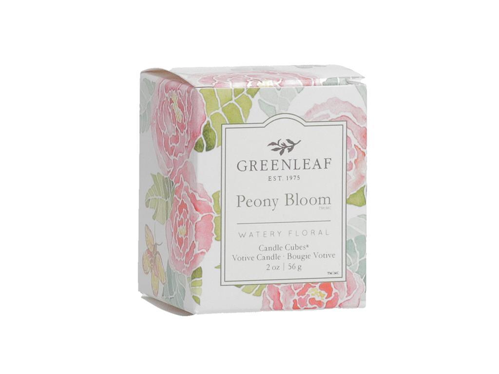 Greenleaf Peony Bloom Candle Cube Votive - A Secret Admirer