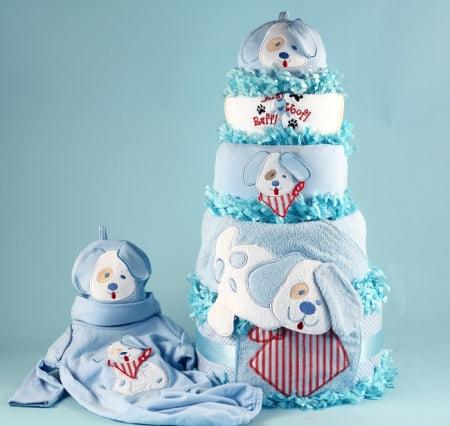 Happy As A Puppy Diaper Cake Baby Boy Gift - A Secret Admirer