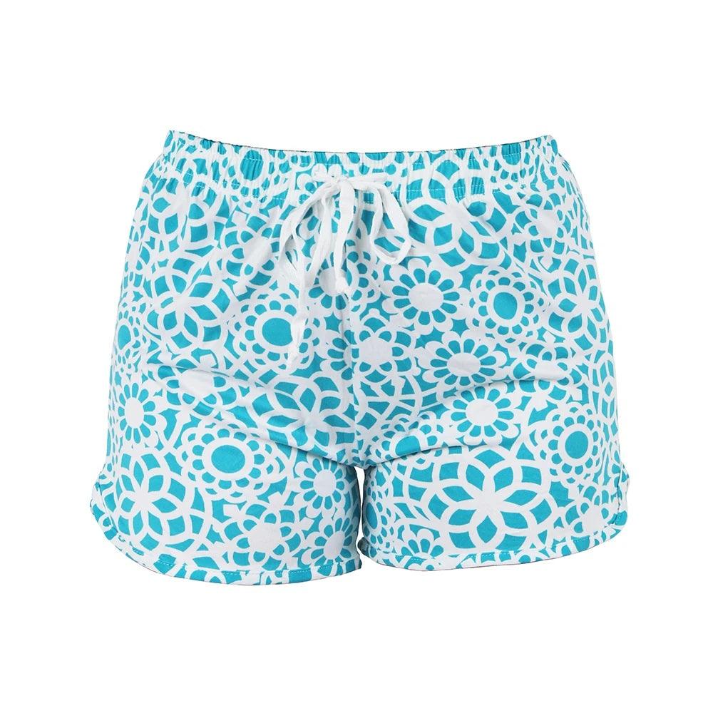 Hello Mello Leisure Time Tranquil Turquoise Lounge Shorts Medium/Large - A Secret Admirer