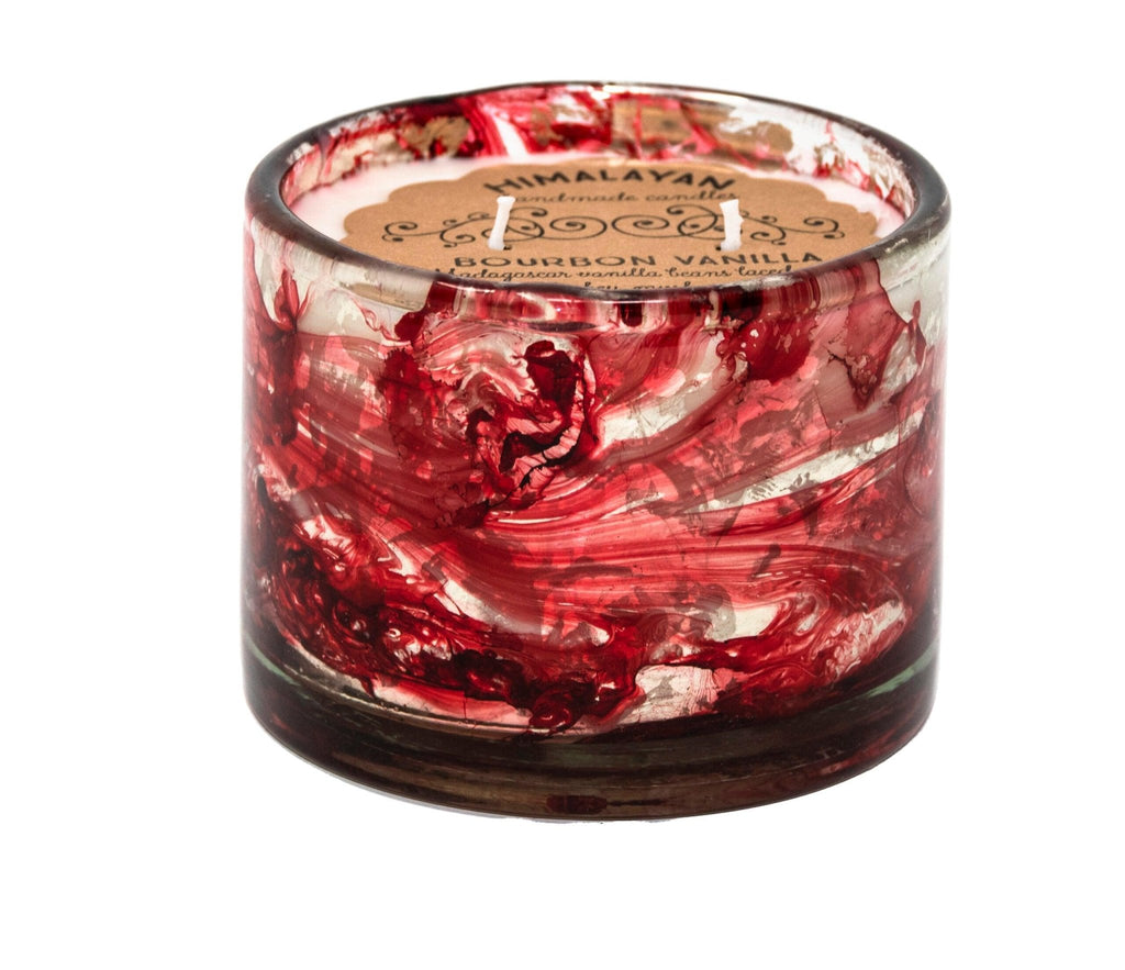 Himalayan Trading Post Wind Red - Blown Glass Tumbler Candle Bourbon Vanilla - A Secret Admirer
