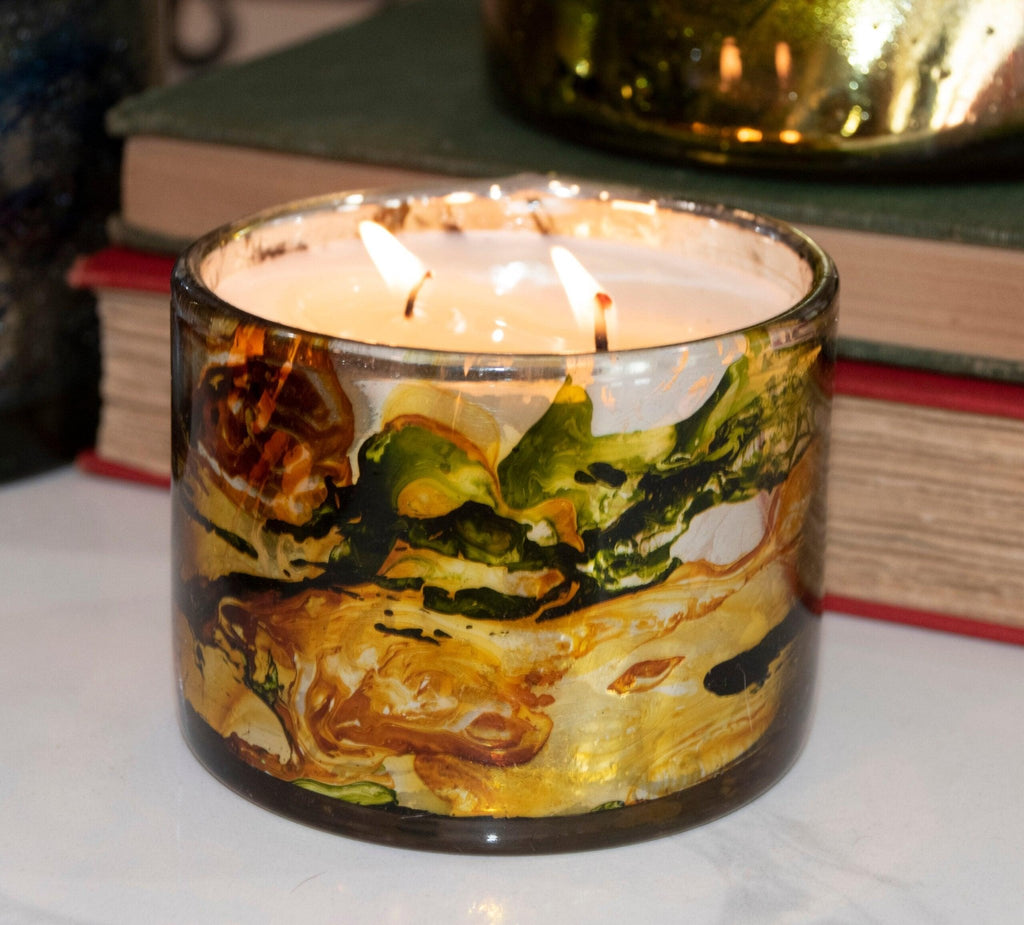 Himalayan Trading Post Wind Yellow - Blown Glass Tumbler Candle Grapefruit Pine - A Secret Admirer