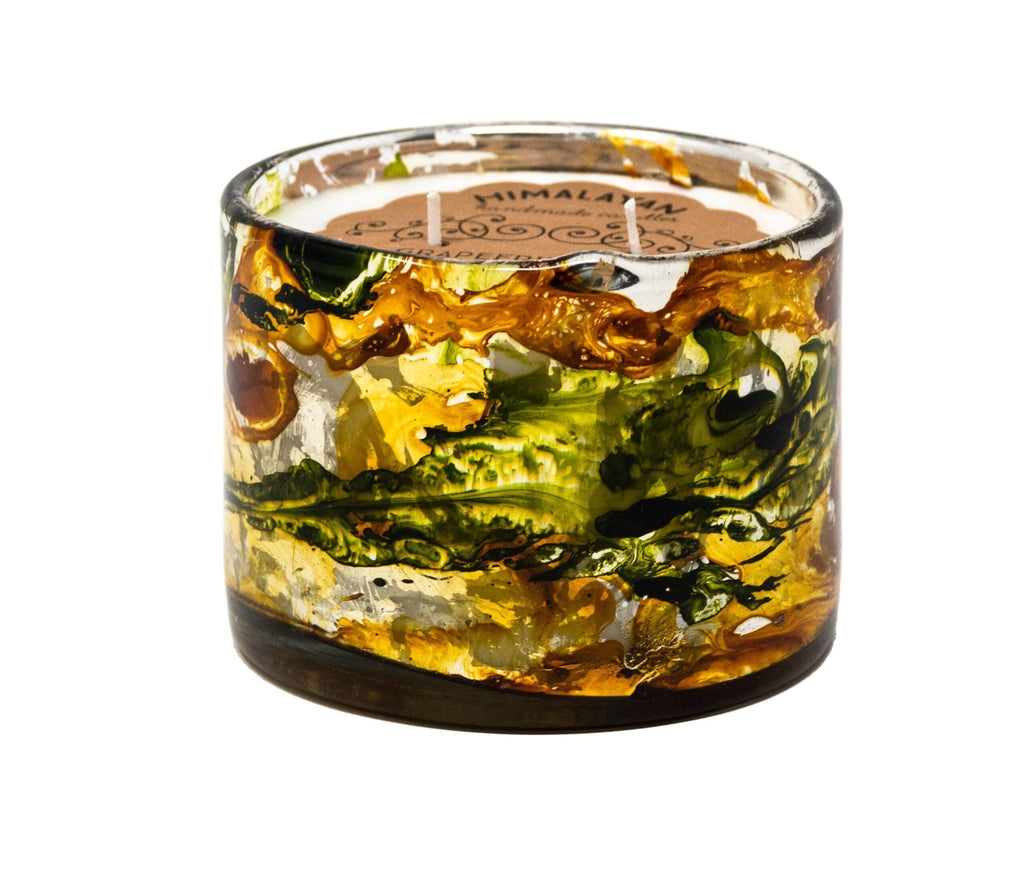 Himalayan Trading Post Wind Yellow - Blown Glass Tumbler Candle Grapefruit Pine - A Secret Admirer