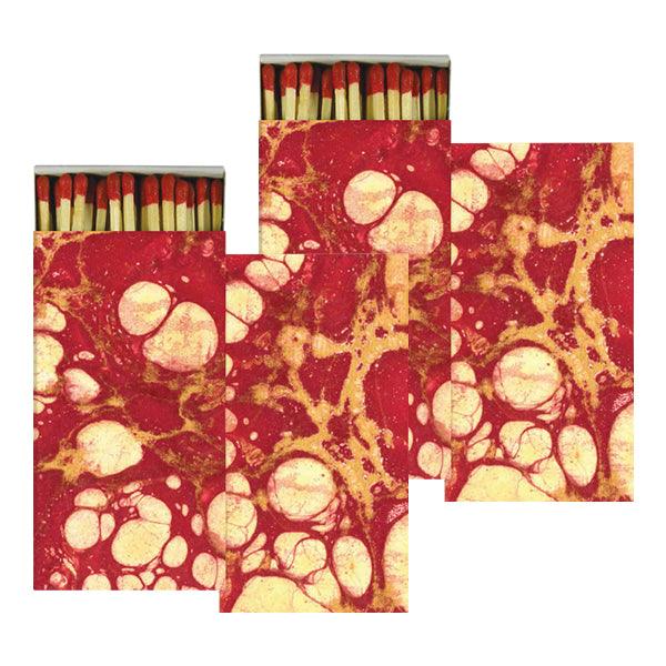 HomArt Large Decorative Marbleized Paper - Red Matches Set of 2 - A Secret Admirer
