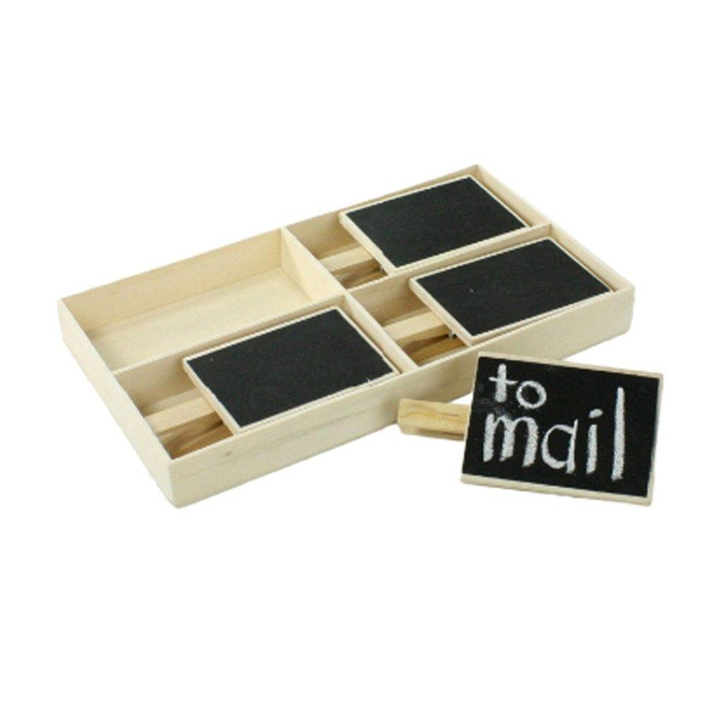 HomArt Natural Wood Chalkboard on Clip, Box of 4 - A Secret Admirer