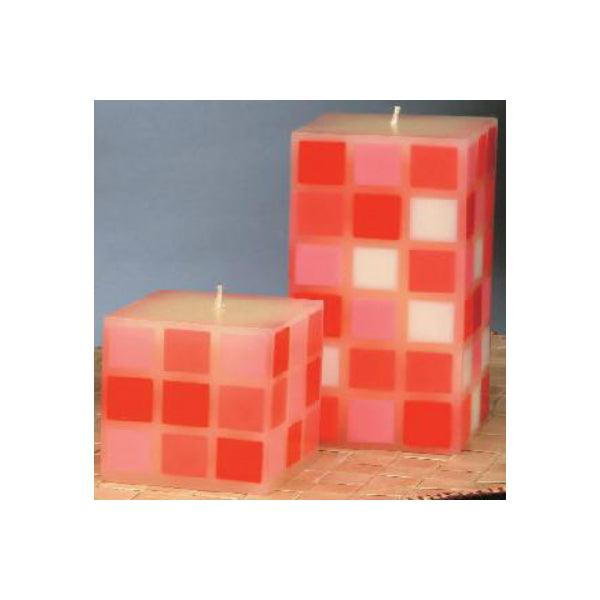 House of Zog Pink Mosaic Square Pillar Candle Set - A Secret Admirer