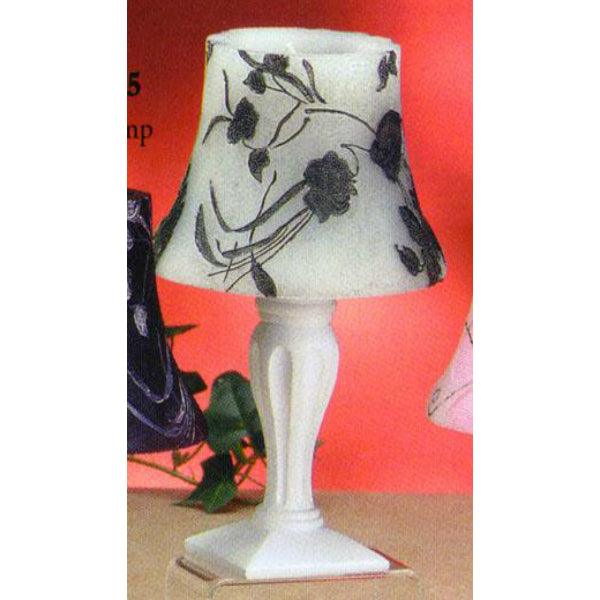 House of Zog Small White with Black Flower Candle Lamp 8" - A Secret Admirer