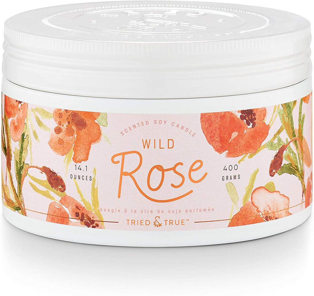 Illume Tried and True Wild Rose Large Tin Candle 14.1Oz - A Secret Admirer