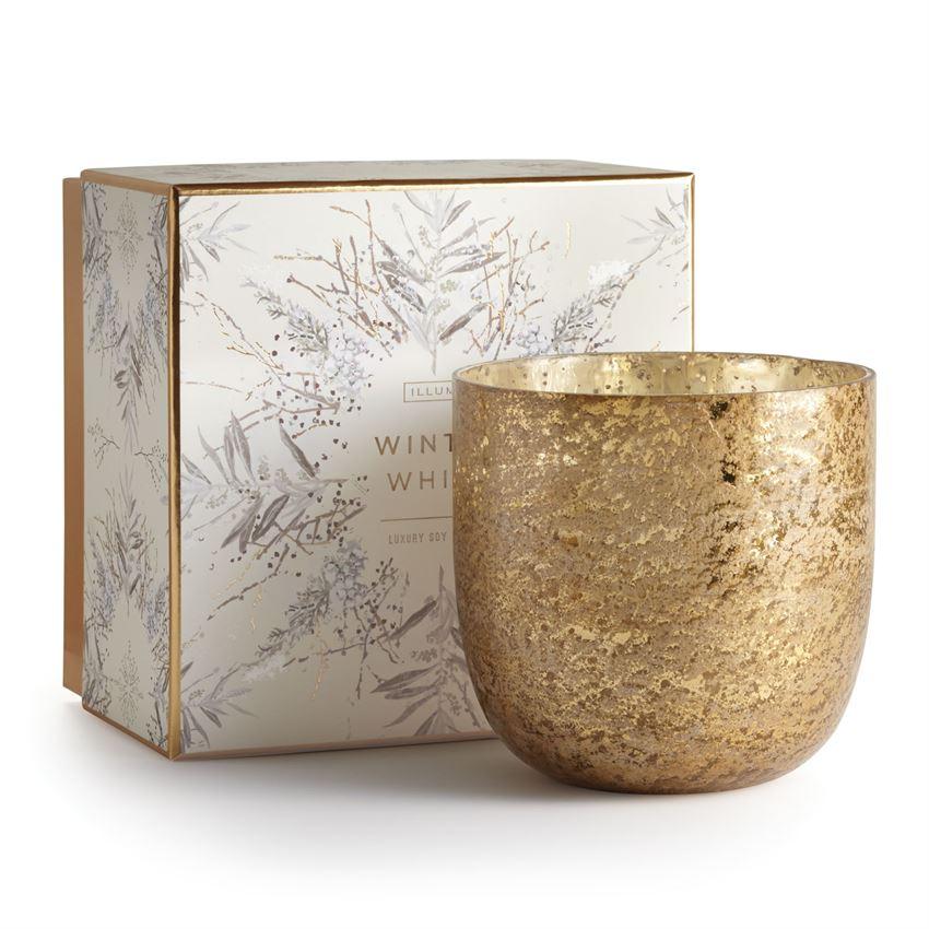 ILLUME Winter White Luxe Sanded Mercury Glass 22oz - A Secret Admirer
