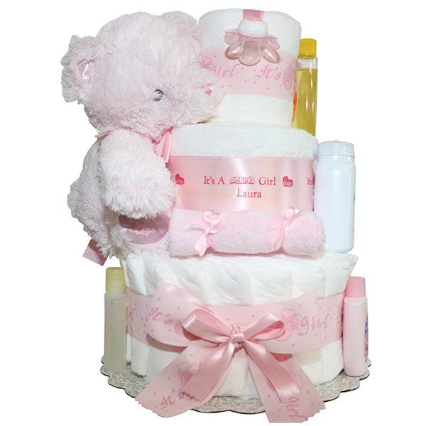 It's a Girl Personilized 3 Tier Diapercake - A Secret Admirer