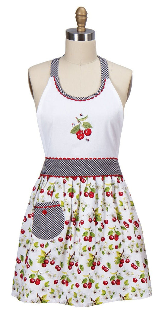 KAY DEE DESIGN Sweet Cherry Embroidered Hostess Apron - A Secret Admirer