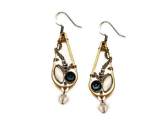 Liztech Intwine White/Blue Earrings - A Secret Admirer