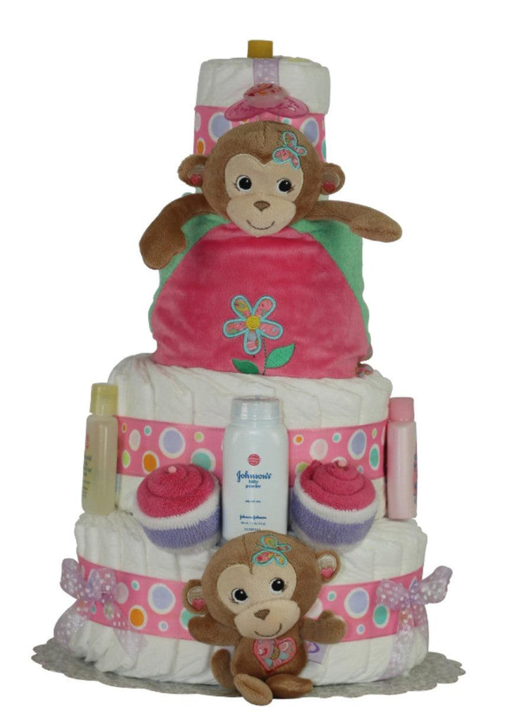 MADDIE MONKEY 4 TIERS Diaper Cake - A Secret Admirer