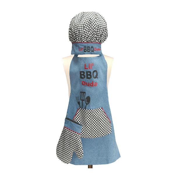 Manual Woodworkers Lil BBQ Dude Kid 3 - Piece Apron Set - A Secret Admirer