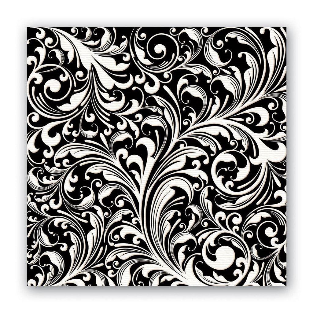 Michel Design Works Black Florentine Cocktail Napkins - A Secret Admirer