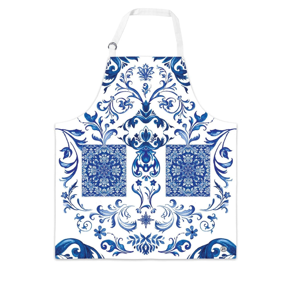 Michel Design Works Cotton Apron, Indigo Seas - A Secret Admirer