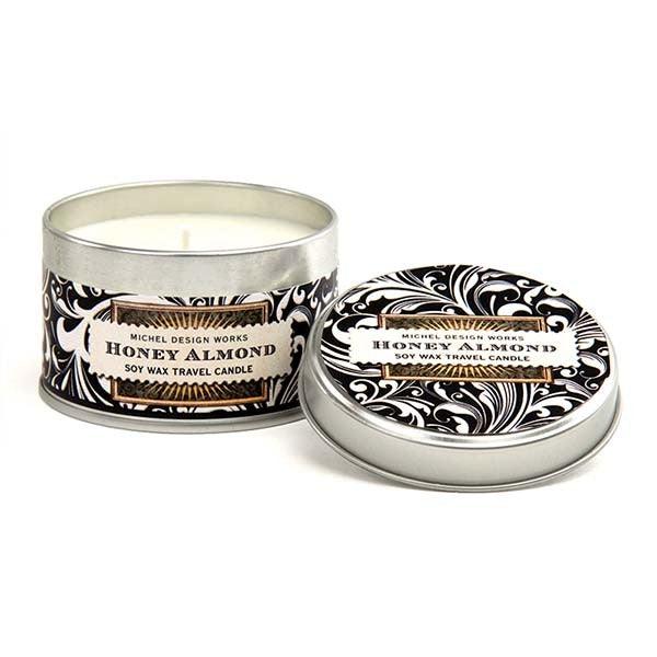 Michel Design Works Honey Almond Travel Candle Tin 4oz - A Secret Admirer