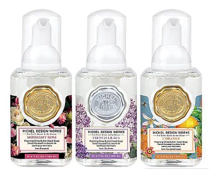 Michel Design Works - Mini Foaming Hand Soap Set: Freshly Picked - Midnight Rose, French Lilacs, L'Orange - A Secret Admirer
