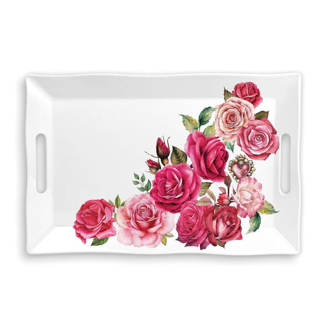 Michel Design Works Royal Rose Large Melamine Serveware Tray - A Secret Admirer