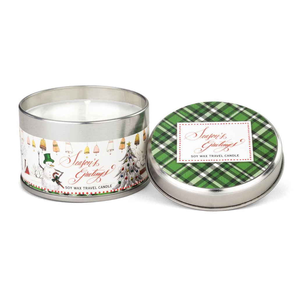 Michel Design Works Season's Greetings Travel Candle Tin 4oz - A Secret Admirer