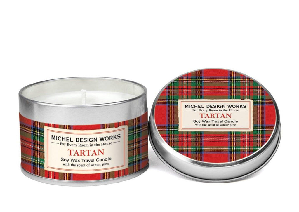 Michel Design Works Tartan Soy Wax Travel Candle - A Secret Admirer
